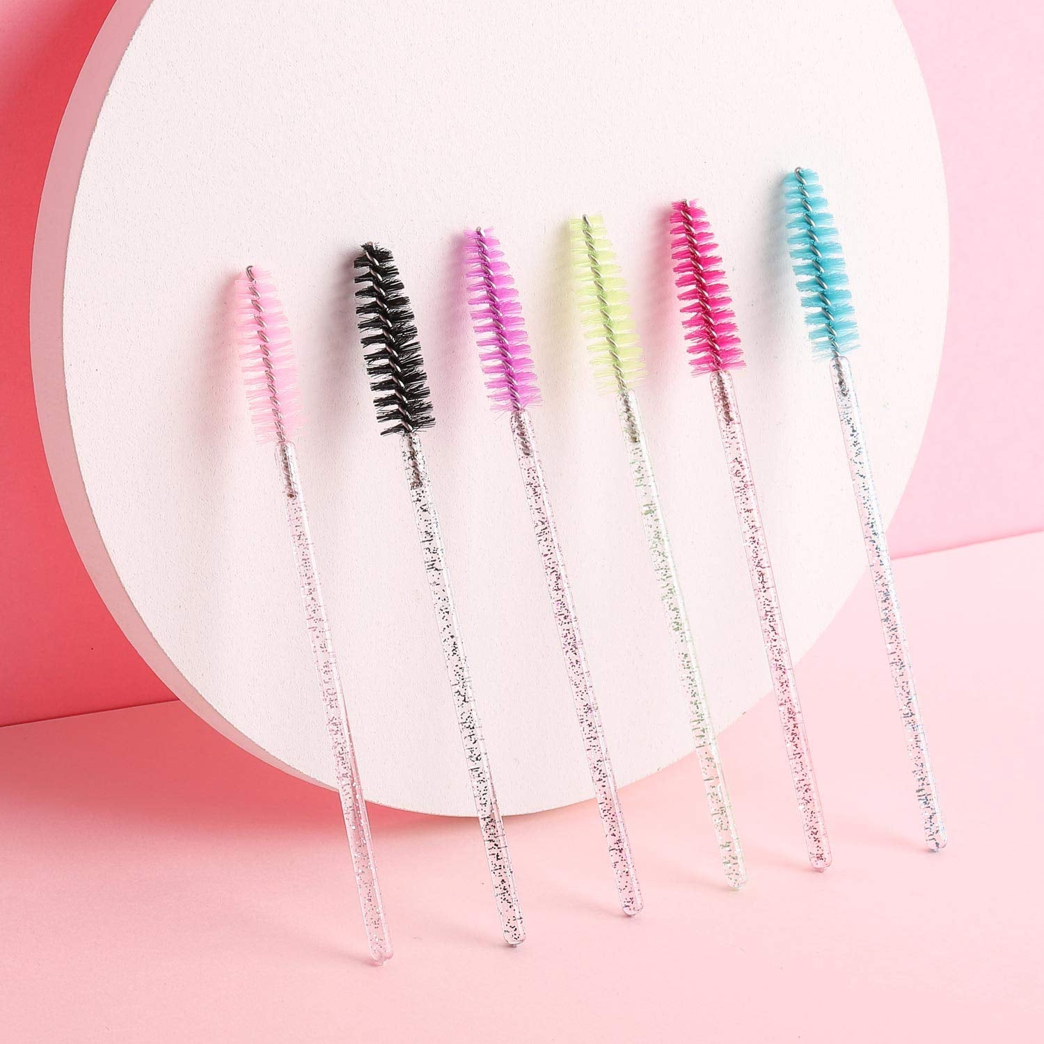 300 Disposable Mascara Wands Eyelash Brush Spoolies for Eye Lash Extension, Eyebrow and Makeup Crystal